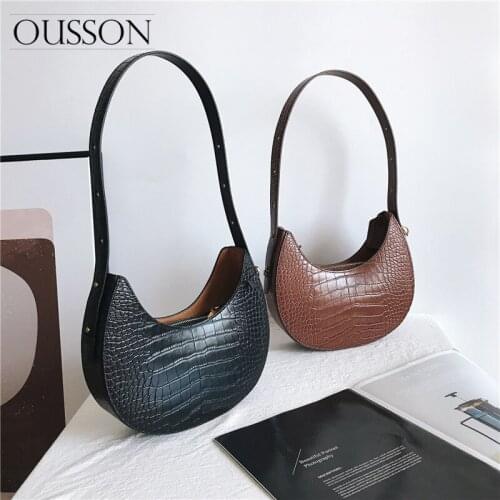2021 New Handle Bag Women Retro Underarm Bag High Quality Leather Shoulder Bag Exquisite Female Baguette Bag