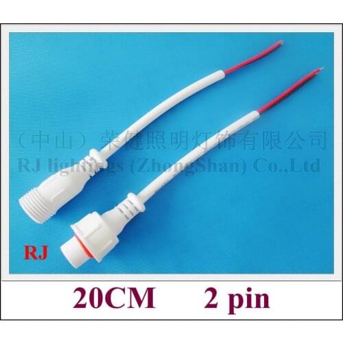 General connector wire cable waterproof IP65 male and female for outdoor and indoor LED lightings ( 100V - 300V ) 20CM 2 pin