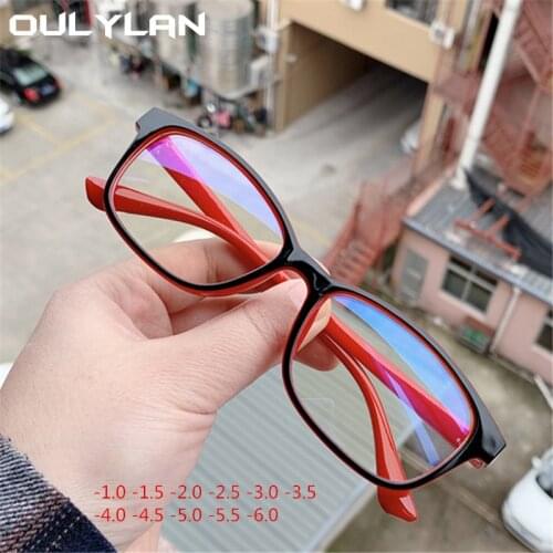 Oulylan Square Finished Myopia Glasses Women Men Vintage Students Prescription Ultralight Nearsighed Eyeglasses -1.0-1.5-2.0-2.5
