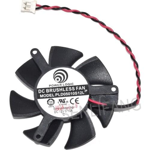 For GT220 GTS210 Heatsink Cooling Aluminum Graphics Card Cooler Fan PLD05010S12L DC12V 0.1A 2 Pins 47mm diameter hole pitch 39mm