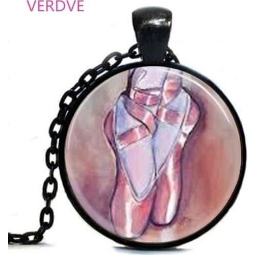 Ballerina Necklace Ballet Slippers Dancing Shoes Necklace women men Dance Ballet jewelry chain necklaces charm