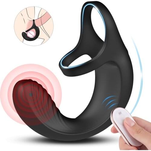 Sex Products Silicone Vibrating Customize Double Cock Ring Sleeve Cock Penis Vibrator Ring for Men Cock Ring