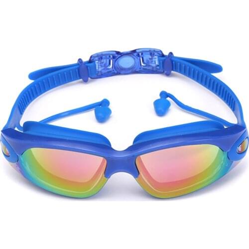 Professional Swimming Goggles With Earplugs Nose Clip Electroplate Silicone Waterproof for Swimming Lovers Accessories ASD88