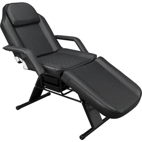 Silla para tatuaje de doble uso, cama de masaje de balneario ajustable de 185x82x80CM, color negro, disponible en EE. UU