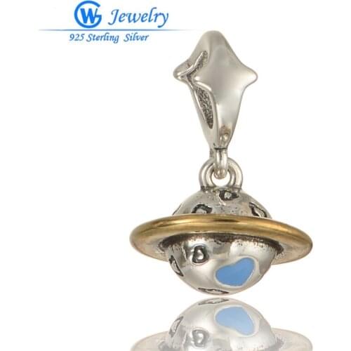 Original 925 Sterling Silver Radiant Spacecraft Charm Fit Bracelet Dangle Jewelry Accessories GW Fashion Jewelry S306H20