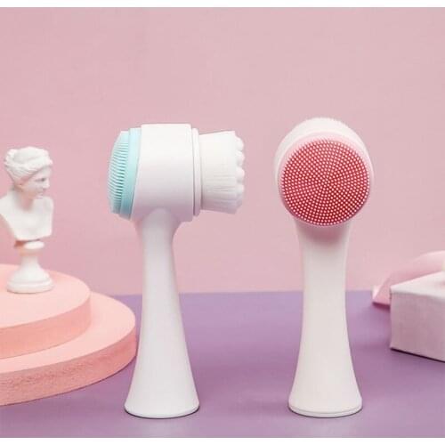 Face Cleansing Silicone for Washing Face Exfoliante Facial Pore Cleaning 2in1 Facial Massage Brush Beauty Skincare