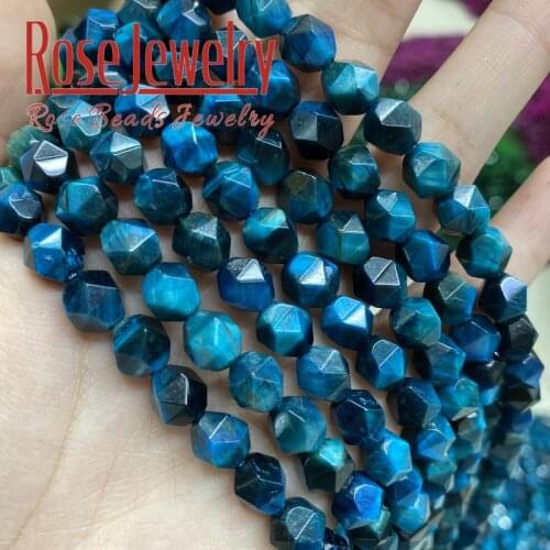 Faceted Natural Stone Blue Tiger eye Yellow Tiger Eye Green Tiger eye beads 6 8 10 mm For Jewelry Making Diy Bracelet Necklace