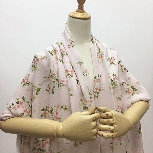 Light pink floral print pure silk georgette gauze silk fabric for girl silk dress,SCG665