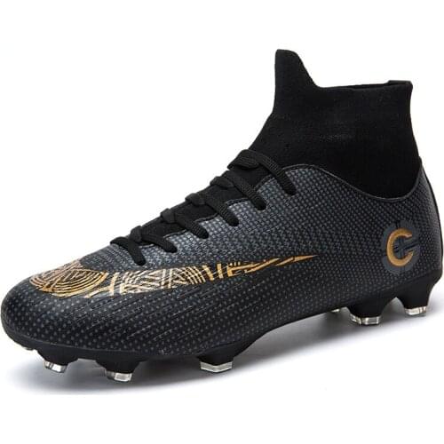 Outdoor Mens Sneakers Soccer Shoes FG/TF Kids Ankle Football Boots Boys Turf Soccer Cleats Grass Training Sport Footwear