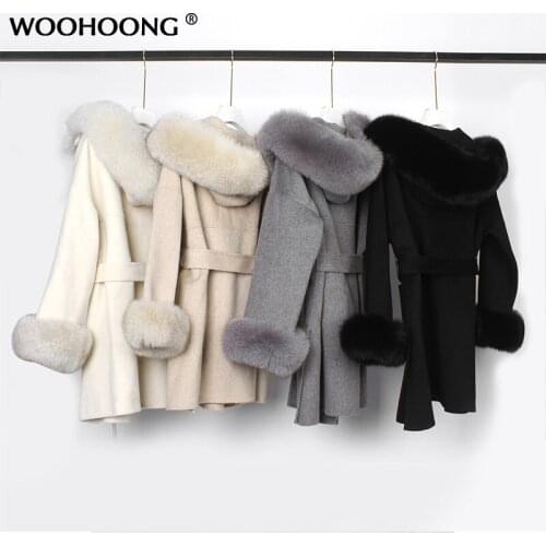 WOOHOONG Women's Coats With Fur