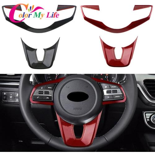 Color My Life ABS Car Steering Wheel Buttons Protection Cover Trim Fit for Kia Forte K3 2019 2020 Accessories