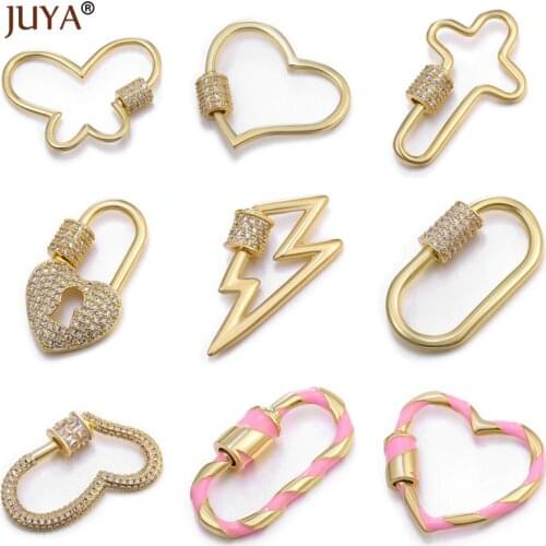 Juya New DIY Jewelry Making Supplies Luxury Zircon Rhinestone Spiral Clasps Pendants Accessories For Making Fine Jewelry