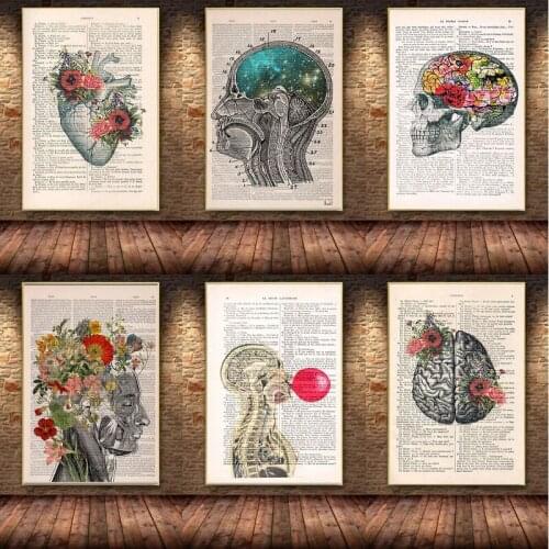 Anatomy Art Human Heart Brain Lungs Canvas Painting Nordic Posters and Prints Modern Wall Pictures for Office Home Decoration