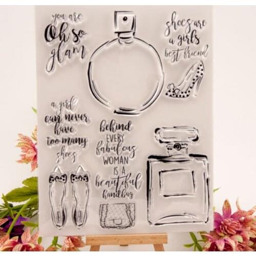 1pc High Heels Transparent Clear Silicone Stamp Seal Cutting DIY Scrapbook Rubber Coloring Embossing Diary Decoration Reusable