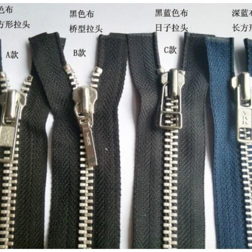 10 Pcs/lot Cheap Stocked Ykk Zipper Metal Aluminum Single Open End Black Dark Blue for Jacket Winter Coat Sewing Accessories