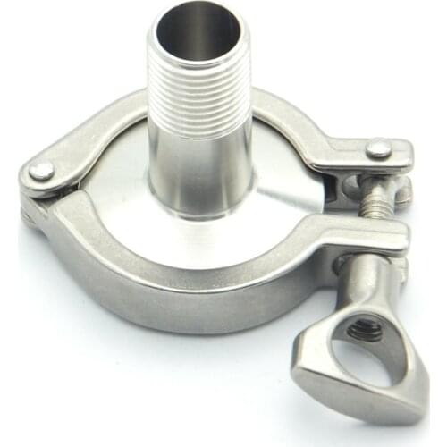 304 Stainless Steel Sanitary Pipe Fitting Set 1/4" BSP Male Thread Ferrule + 1/2" Tri Clamp + Silicon Gasket + End Cap