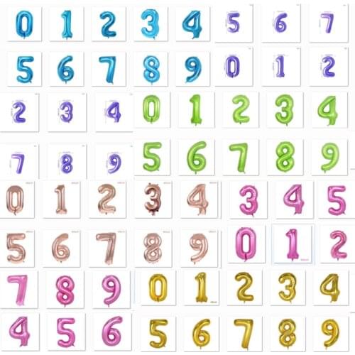 40inch Colorful Foil Number Balloons New Digital Helium Globos Kids Baby Shower Adult Birthday Party Wedding Decoration Supplies