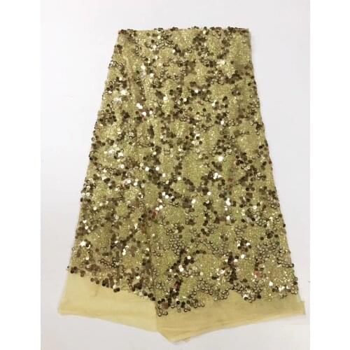 African French Lace With Sequins,Big French Lace,African Lace Fabric,embroidery Lace,5y/ LOT J1719 YELLOW
