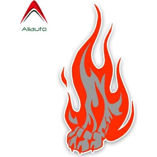 Aliauto Personality Car Sticker Flame Wolf Paw Auto Decor Vinyl Decal Cover Scratches for Mazda 3 Subaru Golf Renault ,16cm*8cm