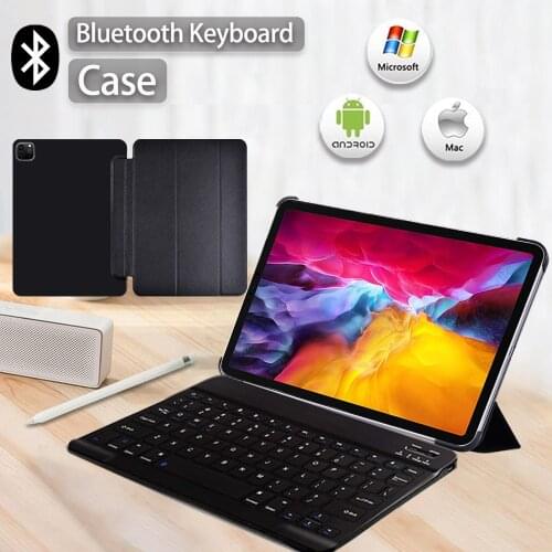 Tablet Case For Apple IPad Air 4 10.9"/Pro 11 2018 2020 2021 Tri-fold Stand with Magnet Smart cover+Bluetooth Keyboard+Stylus