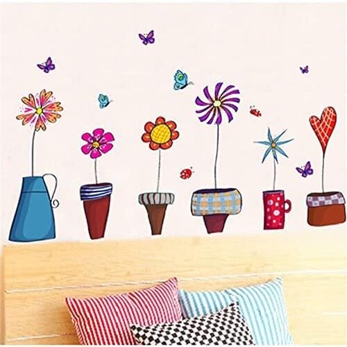 DIY Flower Butterfly Wall Stickers Decal Window Glass Mural Art Kid Home Decor