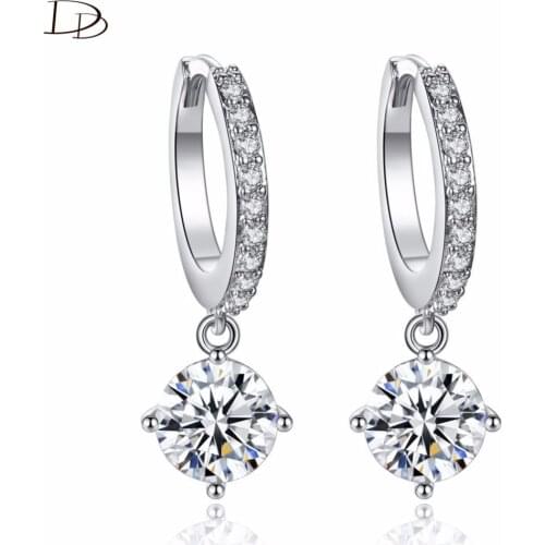 DODO Kpop Long Earrings AAA Cubic Zirconia Copper Brincos Femme White Gold Color Drop Earring Wedding Party Fine Jewelry E38