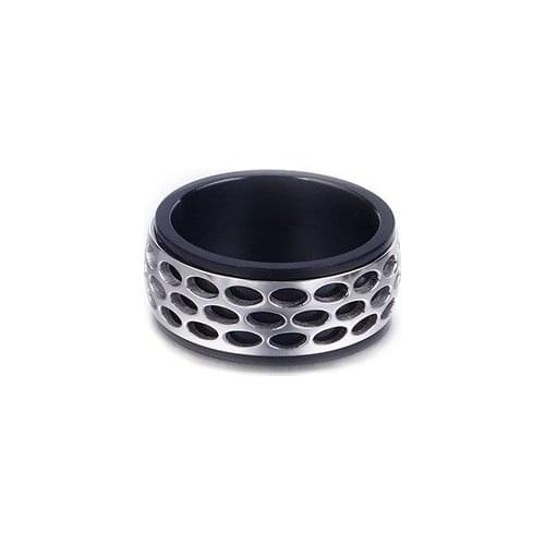 European and American hipster retro titanium steel mens ring punk style rock stage ring pundi accessories