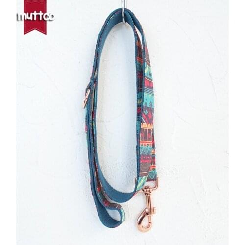 MUTTCO retailing ethnic style colorful handmade soft THE MAYA self-created dog leash 5 sizes UDC043M