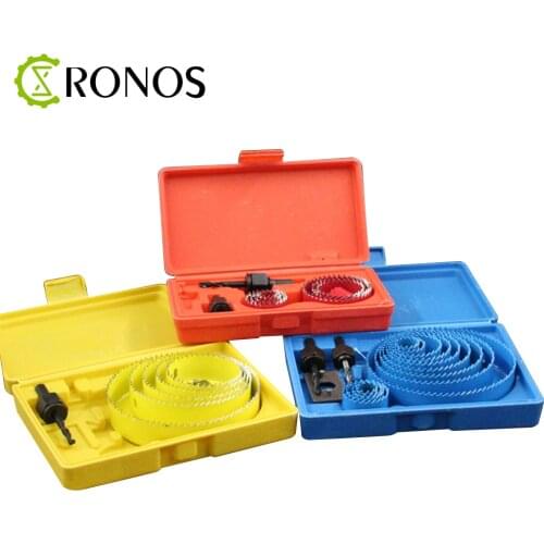 Hole Saw Cutting Set Kit Drilling Tool Wood Metal Cutter 5/8/13 set high quality Mandrels Saws Core Drill Bits Woodworking