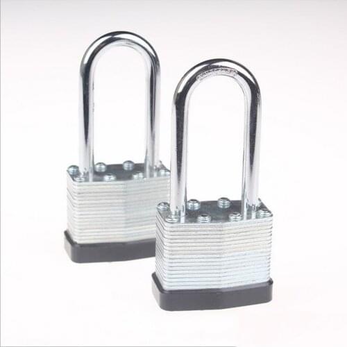 1Pcs Laminated Steel Padlock Pin Tumbler Keyed Alike Padlock with Hardened Short Shackle with 2 Steel Keys