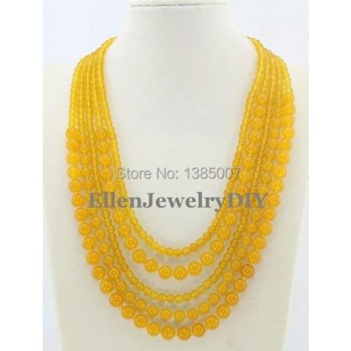 Charming 5 Rows Yellow hot Necklace,Holiday Party Necklace,Bridesmaid Necklace,Statement Necklace,hot Jewelry