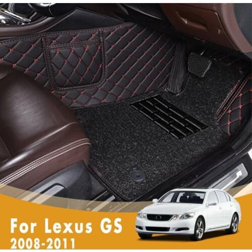 RHD Luxury Double Layer Wire Loop Car Floor Mats For Lexus GS 2011 2010 2009 2008 Carpets Rugs Car Accessories Foot Pads Cover