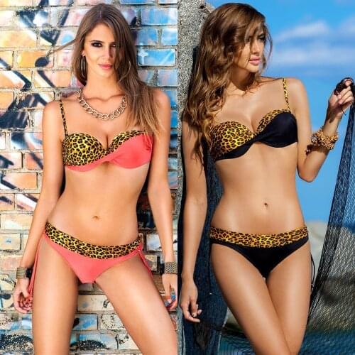 Sexy Leopard Bikinis Set Swimming Suit Push Up Swimsuit Female Beach Swimwear Brazilian Biquini Bathing Suit Women Monokini