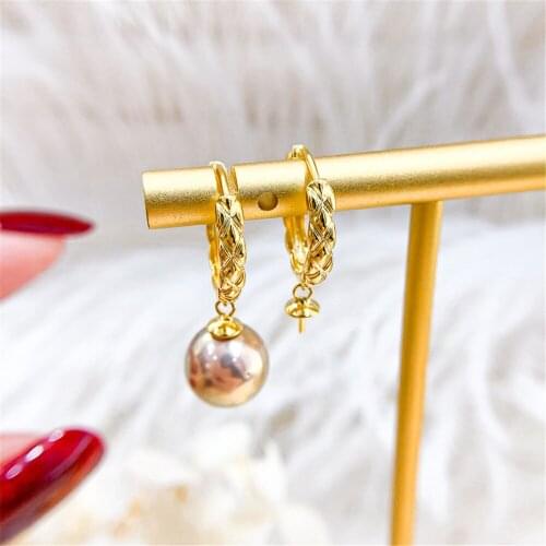 925 Silver Pearl Beads Stud Earrings Setting Base Diy Jewelry Making Findings&Components