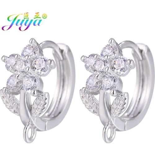 Juya DIY Shvenzy Fixtures Gold/Silver Color Basic Earwire Earring Hooks Accessories For Needlework Hoop Earrings Making Supplies