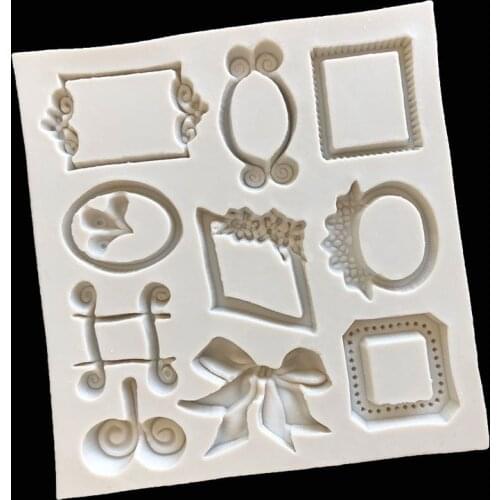DIY Baking Mold Irregular Retro Photo Frame Frame Bow Cake Silicone Chocolate Mold 15-809