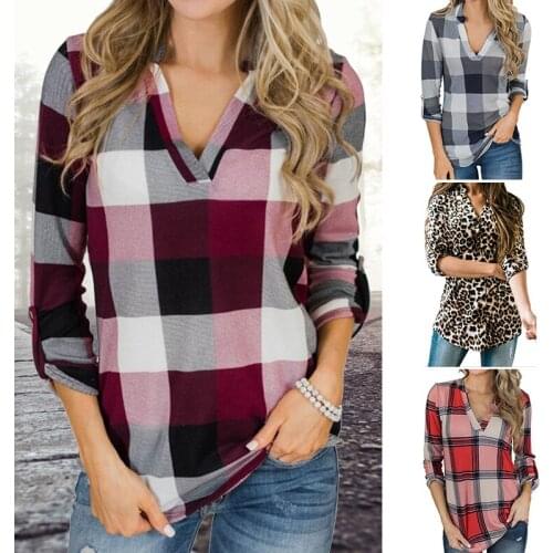 Женские рубашки в клетку Swokii China At AliExpress