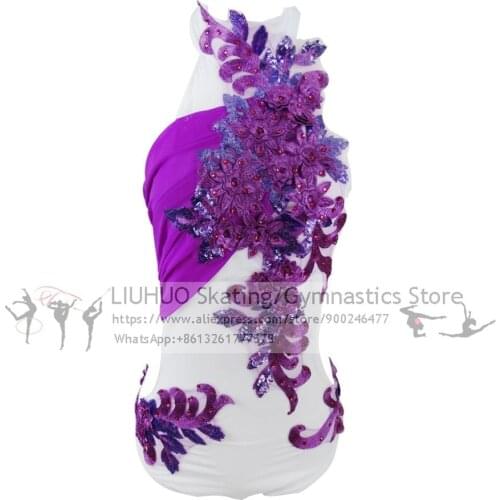 Exotic Leotards Girls Pole Dance Leotard Women Purple Performance Wear Kids Competition Rhythmic Leotards Child