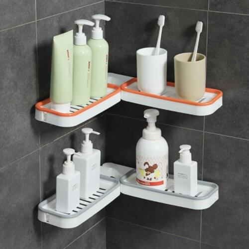 180 degree Rotating Storage Rack Multifunctional Wall corner organizer Household storage Rack without perforation and draining