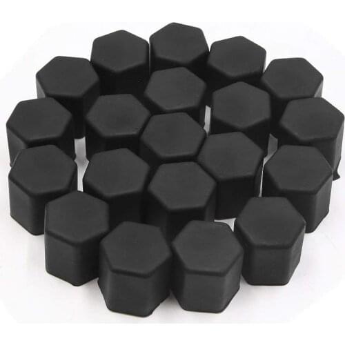 Uxcell 20pcs 15mm Rubber Car Wheel Tire Tyre Nut Screw Cover Caps Hub Protector Black Red Blue Purple 7Colors