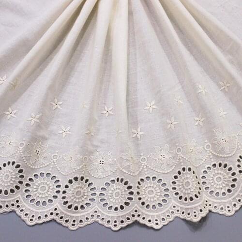 1Y-3Yard/Lot Hollow Cotton Cloth 40CM Wide Lace Trim Embroidered Lace Fabric Clothing Dress Curtains Diy Sew Accessorie