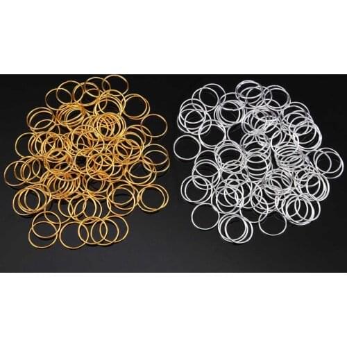 1000PCS/Lot Hair Braid Dreadlock Bead Golden Silver Hair Rings Cuff Clip Braid Hoop Circle Inner Diameter 14mm Men Women