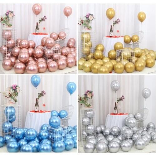 20pcs 12inch New Color Rose Gold Metallic Balloon Lilac Purple Chrome Light Green Latex Balloons for Wedding Birthday Party deco