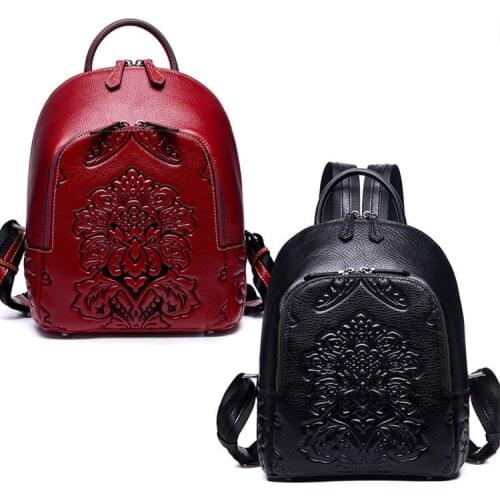 2021 New Leather Womens Bag Fashion Cowhide Shoulder Bag Womens Head Layer Cowhide National Wind Bag