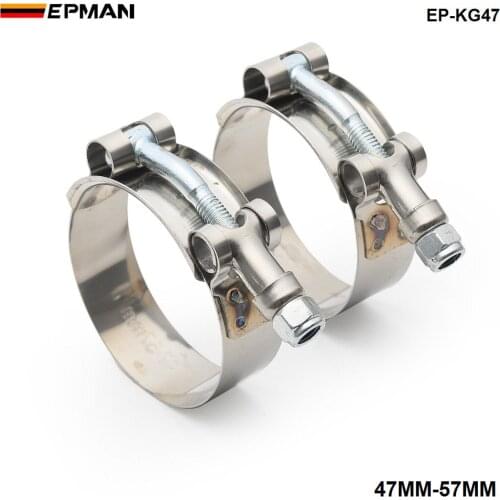 47MM-57M) SILICONE TURBO HOSE COUPLER T BOLT SUPER CLAMP KIT EP-KG47