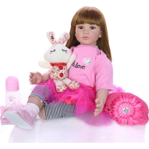 60cm Silicone Reborn Baby Doll Toys For Children Girls Bonecas 24inch Princess Babies Vinyl Toddler Bebe reborn Birthday Present