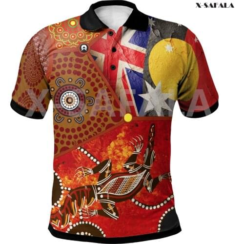 Australia Naidoc Week 2021 Aboriginal Art 3D Full Printed Men Women Thin Polo Shirt Collar Short Sleeve Street Wear Casual Tee