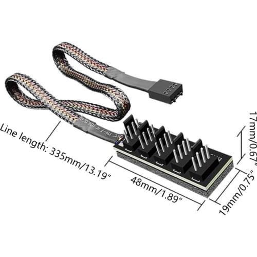 Coolmoon 33cm 1 to 5 4-pins Molex TX4 PWM Fan CPU Hub Computer PC Case Chasis Cooler Power Extension Cable Splitter AXFY
