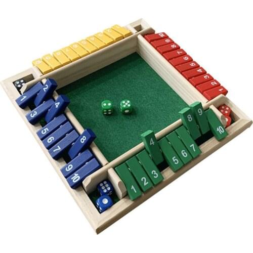 Shut The Box Wooden Mathematic Traditional Pub Board Dice Game Travel 4 Players Pub Bar Party Supplies Party Funny Game