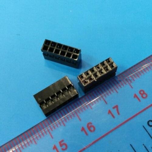 100PCS Dupont head double row dupont plastic shell 2.54MM 2*6 p black double row